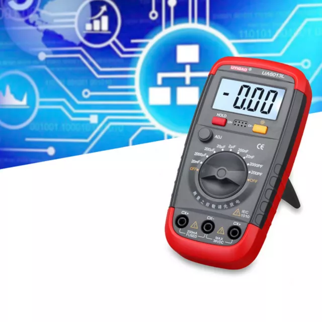 UA6013L Auto Range Digital LCD Capacitor Capacitance Tester Meter Multimeter US