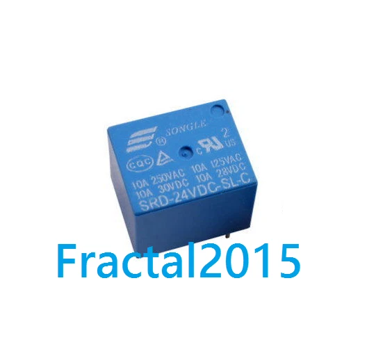 2 Relais 24V 10A 5 Broches - Modèle SRD-24vdc-SL-C - Marque Songle - Pour Circuits électriques