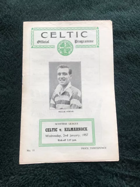 Celtic v Kilmarnock 2nd Jan 1957 Scottish League Div 1