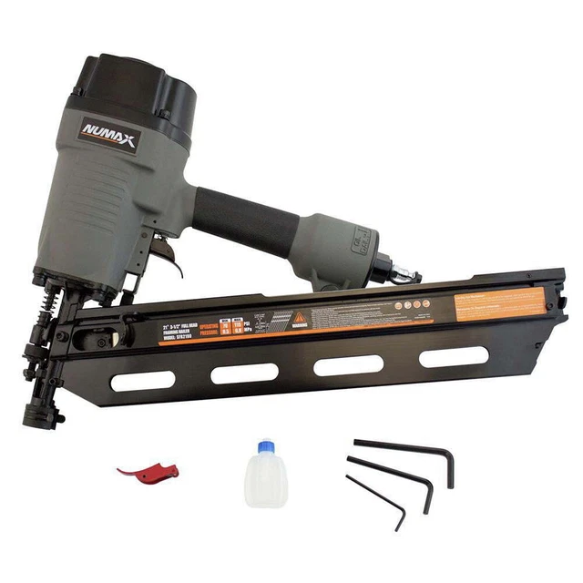 Framing Nailer Pneumatic 21 Degree 3-1/2" Durable Comfort Grip Handle Nail Safe