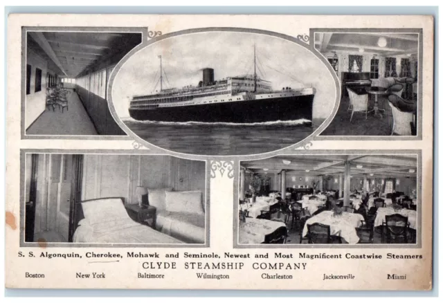 c1920 Clyde Steamer Ship Company Multi-View Vintage Antique Unposted Postcard