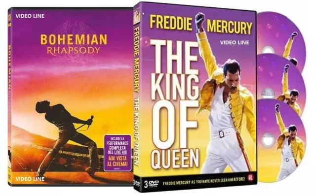 Dvd Bohemian Rhapsody + Freddie Mercury The King Of Queen (4 Dvd) .....NUOVO