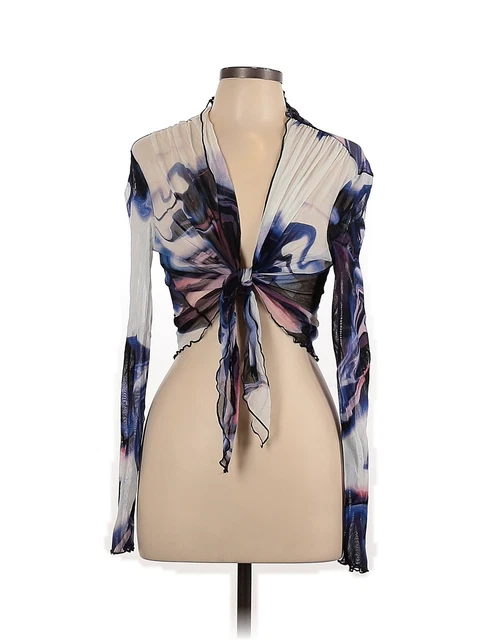 Elana Kattan Women Blue Long Sleeve Top L