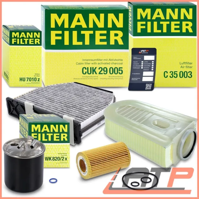 Mann Service Kit B Oil+Air+Pollen+Fuel Filter For Mercedes C-Class W204 200-250