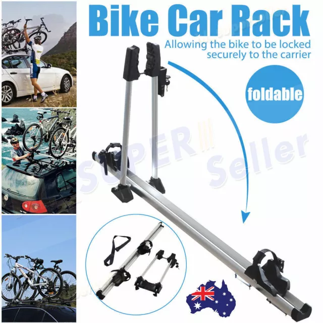 Alloy Bike Car Roof Rack Upright Stand Bicycle Travel Frame Mount Carrier Hitch