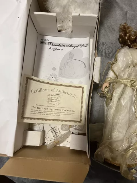 Angelica Heritage Signature Collection 2001 Porcelain Angel Doll In Original Box 2