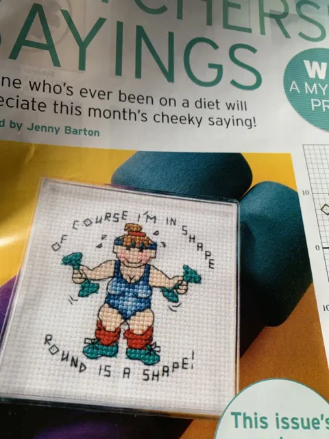 Stitcher’s Sayings Dieting Exercise Funny Cross stitch Card chart