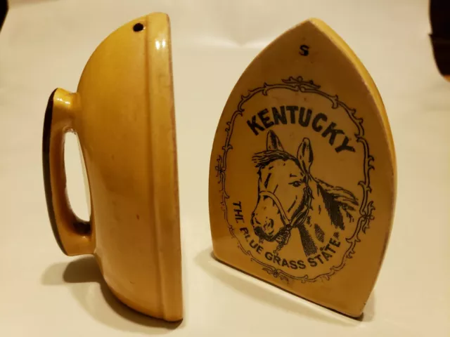 Vintage Kentucky Souvenir Salt and Pepper Shakers THE BLUE GRASS STATE Horse