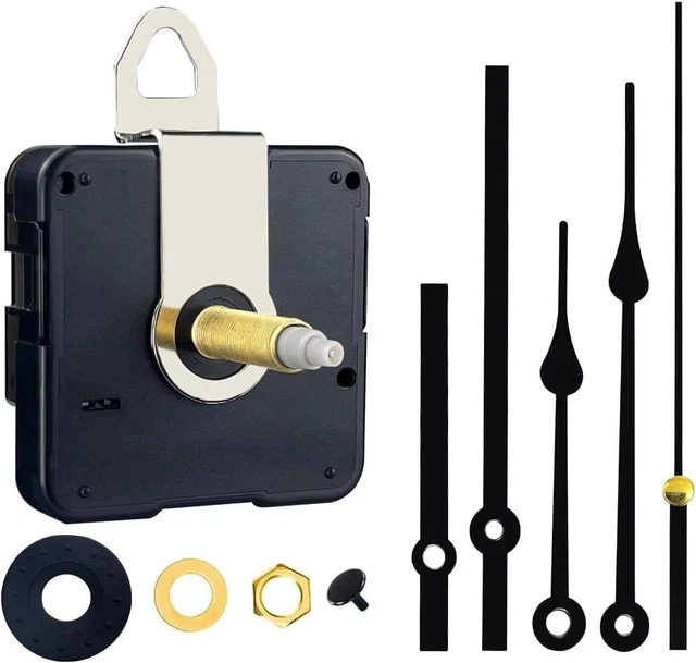 Kit Movimento Orologio Da Parete Al Quarzo Fai-Da-Te – Meccanismo Con Lancette (ore 56 Mm, Minuti 91 Mm), Albero 13 Mm, Batteria AA Non Inclusa - 3