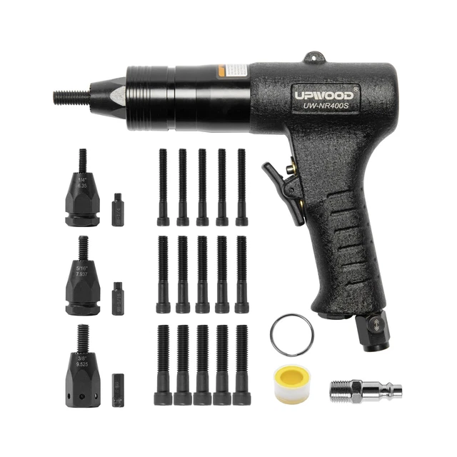 Pneumatic Rivet Nut Gun 1/4 & 5/16 & 3/8 Mandrels Rivet Nut - View #2
