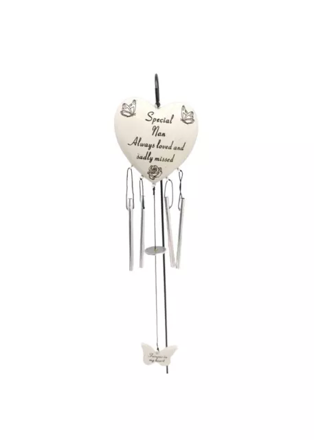 Special Nan Heart Wind Chime Graveside Garden Memorial Tribute