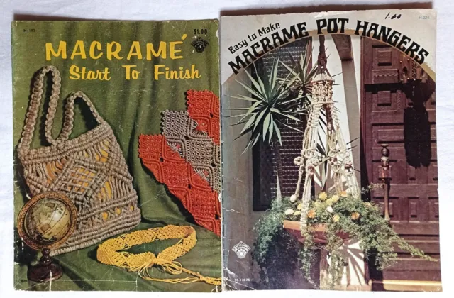 Lote de 2 revistas vintage Macrame de la década de 1970