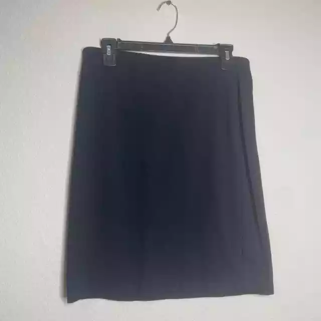 Philosophy Womens Size 10 Gold Zip A Line Midi Skirt Black Nylon Blend Stretch