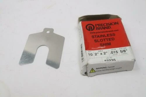 (3-Pk) Precision Brand Slotted Shim Stock 0.015 Gauge 2&quot; x 2&quot; 42235