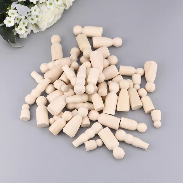 20 Pcs Bambou Enfant Poupées À Cheville Unies Bois Chevilles