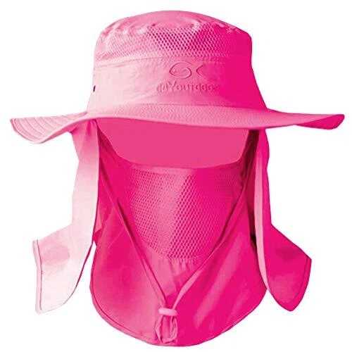 07-281 Fashion Summer Outdoor Sun Protection Fishing Cap Neck Face Rose Red