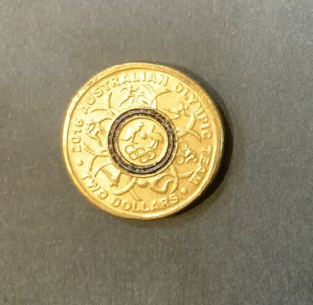 AUSTRALIAN 2016 2 Olympic Games Team Black Coloured Circulated Coin australian-2016-2-olympic-games-team-black-coloured-circulated-coin