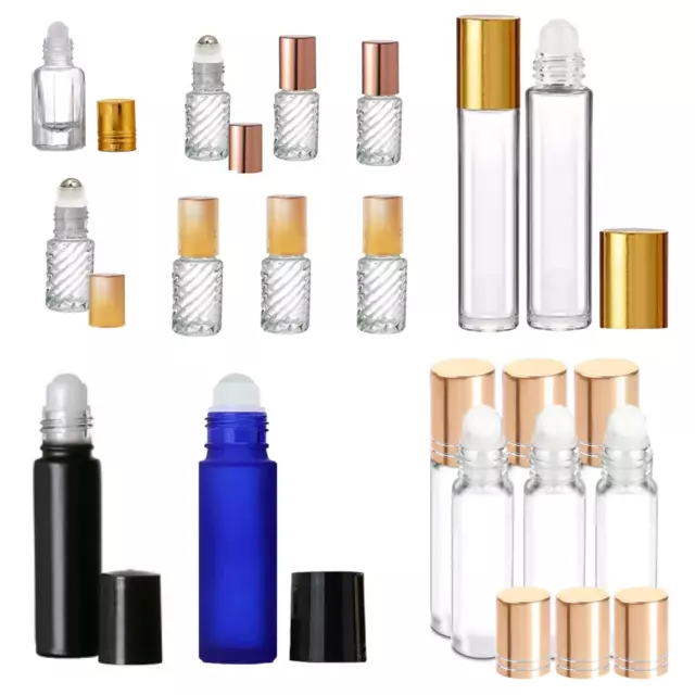 Esencial Aceite Botellas de Vidrio 5ml 10ml Roll On Bola Vacío Perfume/ Attar GB