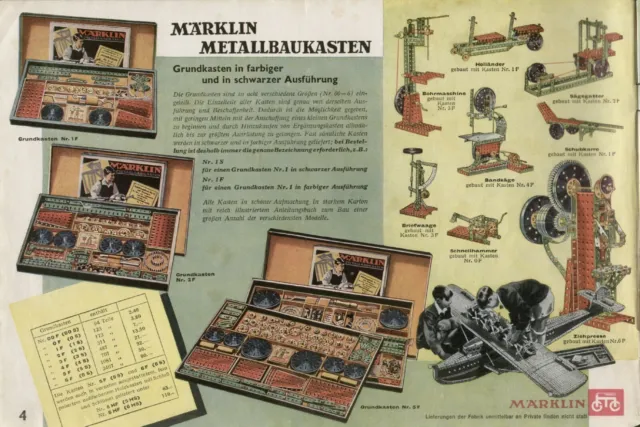 catalogo Märklin 1939-40 Minex Metallbaukasten Eisenbahn Spur OO & O Autos  D bb 2