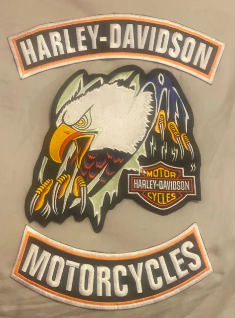 Medium Motorcycle Harley Davidson Eagle Iron On Patch