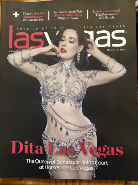 LAS VEGAS Magazine DITA VON TEESE REVUE Horseshoe MARCH 2024 With Room Key Card