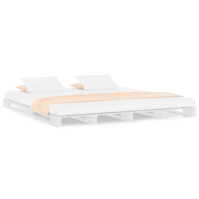VIDAXL PALLET BED without Mattress White King Size Solid Wood £160.44