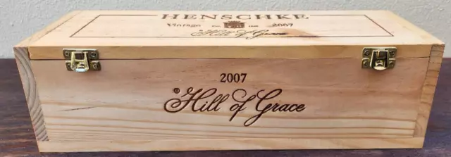 Empty Box Henschke Hill Of Grace Vintage Wooden Box 2007 Vintage