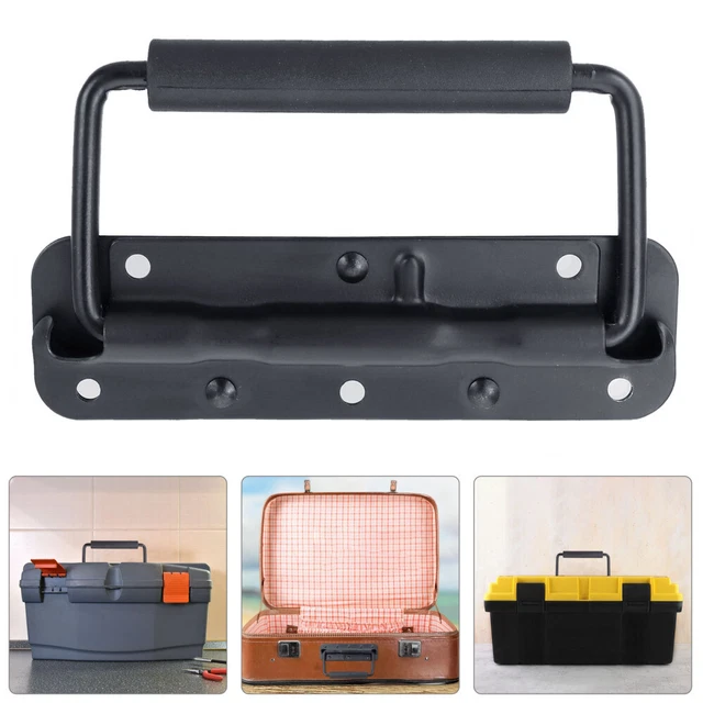 2 piezas de resorte plegable tracción de hierro mango plegable mango de resorte para altavoces Black
