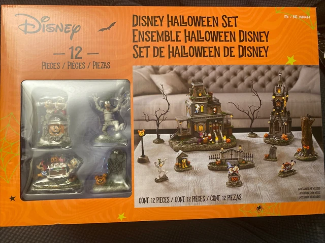 DISNEY HALLOWEEN SET Village Haunted House 12 Piece Ensemble Mickey, Goofy - NEW $194.22 - PicClick