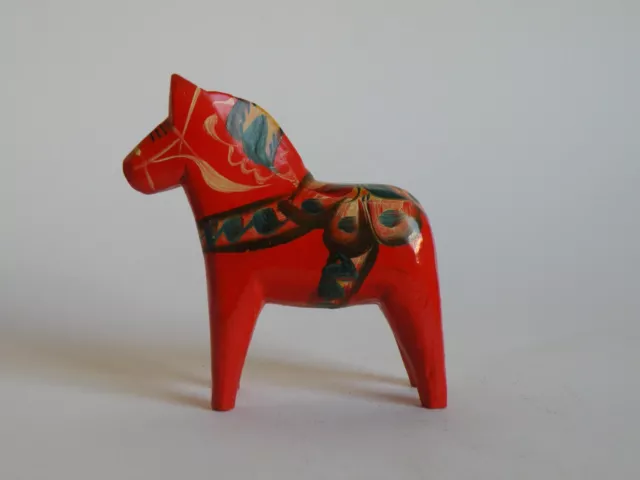 DALA Nils Olsson caballo de madera decoración pintada a mano Suecia VINTAGE