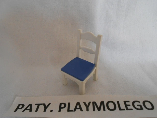 Chaise Playmobil 4145 - Blanche Avec Assise Bleue - Maison Belle Époque - Occasion Très Bon état
