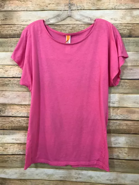 LUCY Womens Size L Cap Sleeve Pink Athletic Lightweight T Shirt Top