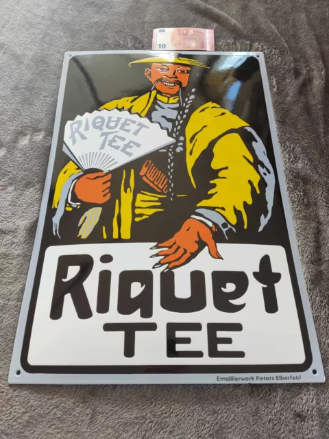 Riquet Tee Emaille Schild Emailschild enamel sign 40x60 cm