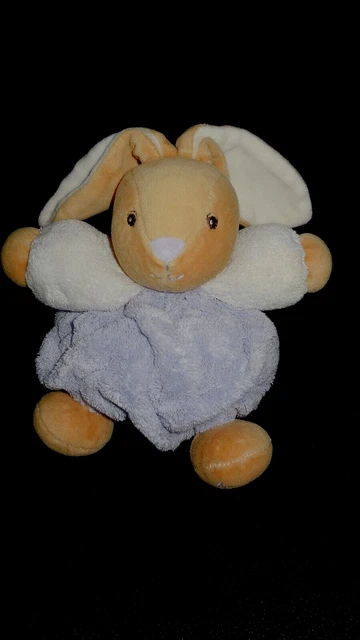 doudou peluche lapin beige plume violet mauve KALOO 18cm
