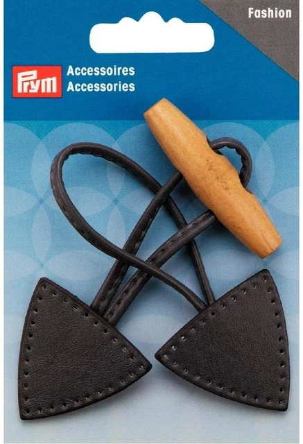 Sujetador palanca de madera gris antracita Prym 15 x 5 cm - 1 pieza