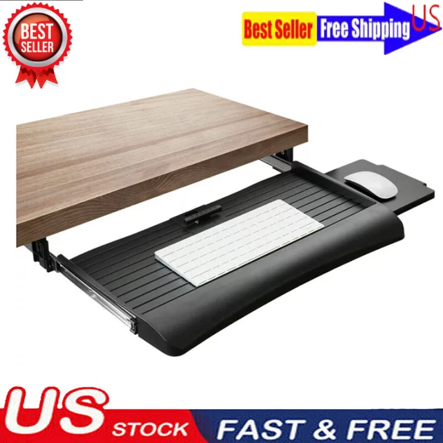 Under Desk Moving Adjustable Keyboard Tray Mouse Platform Computer Furniture New