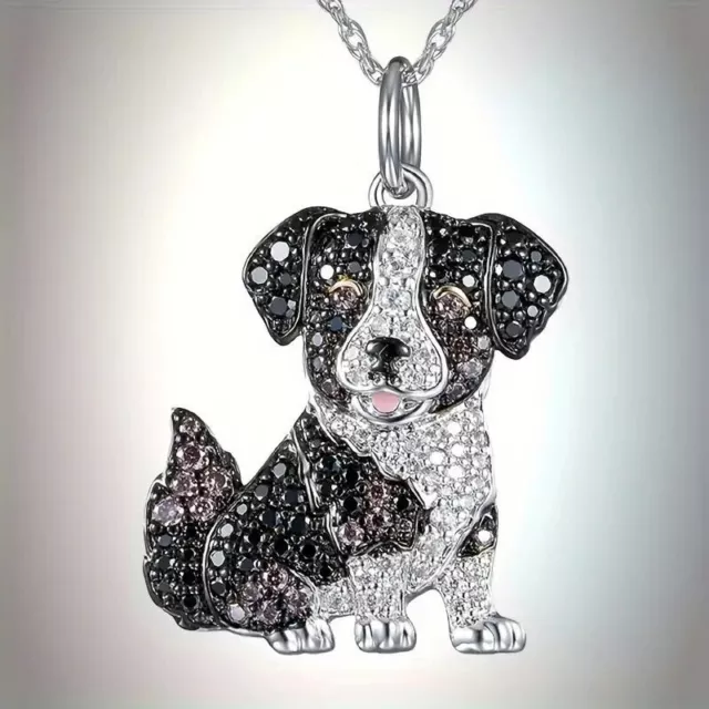 Cute Yorkshire Sparkling Rhinestone Pet Pendant Necklace Creative Dog Animal New