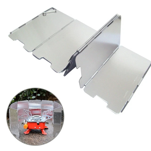 Protection Vent Cuisine Outdoor Pare-brise Pliable 4 Plaques En Acier Inoxydable Pour Réchaud De Camping - Protection Contre Le Vent, Portable Et Réglable Pare-brise Acier Inox Pliable