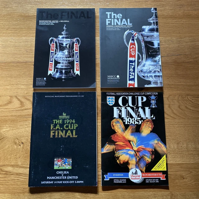 Job Lot Bundle x 4 MANCHESTER UTD FA Cup Final Football Programmes 1985-2005 VGC