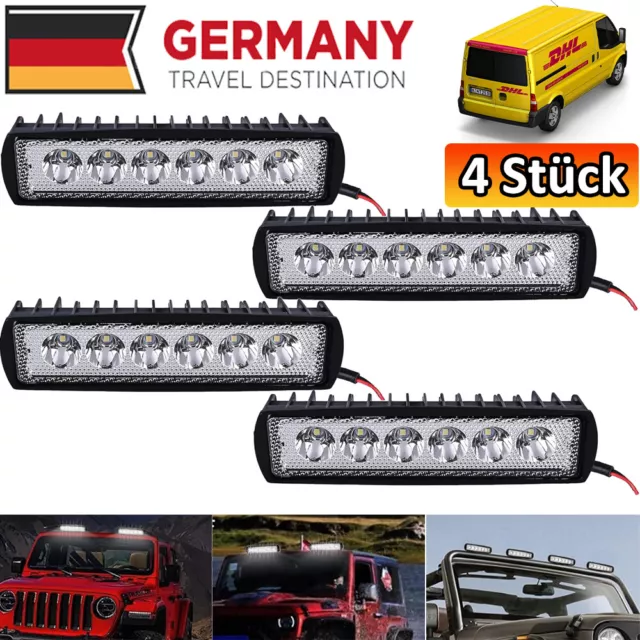 4 x LED IP67 Arbeitsscheinwerfer Rückfahrscheinwerfer Scheinwerfer 12V 18W DHL