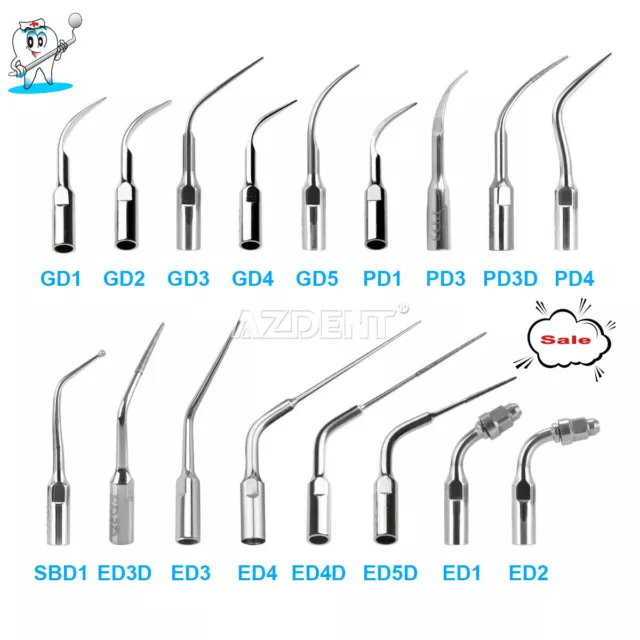 17 Types Dental Ultrasonic Scaler Tip Scaling Endo Perio Fit SATELEC DTE NSK