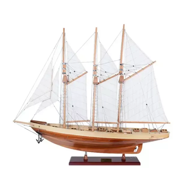 Large MODEL SAILBOAT Schooner 'Atlantic' Wooden Ship Sailing Boat Nautical Decor 3