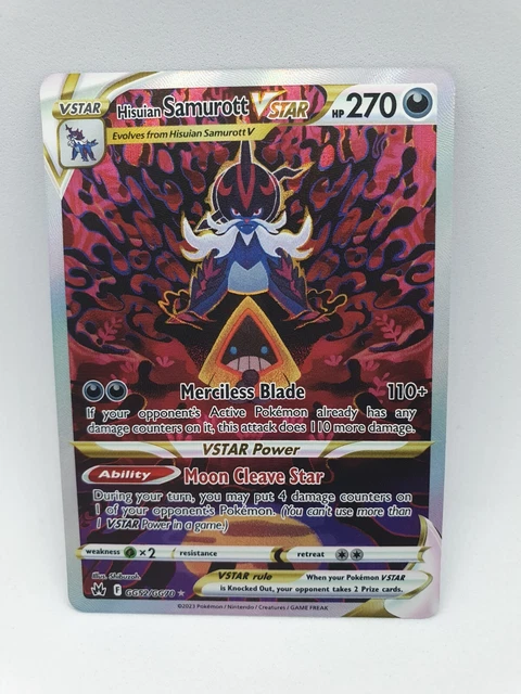 HISUIAN SAMUROTT VSTAR GG52/GG70 Ultra Rare Crown Zenith Pokemon Card  $11.95 - PicClick AU