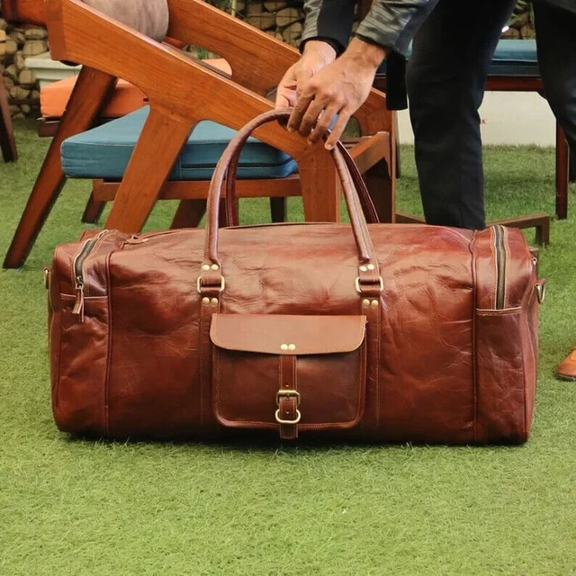 Sac de sport en cuir Bagages de voyage en cuir Sac de vacances de week-end...