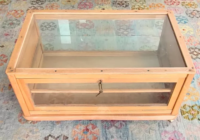 Large Display Case on Brass Castors with optional Stand