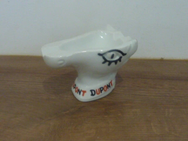 Ancien cendrier publicitaire Dupont en porcelaine par Jean Effel no BRIQUET