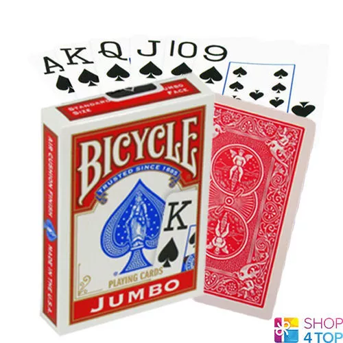 Bicycle Rider Back Jumbo Index Spielkarten Karten Zaubertricks Poker Rot Neu