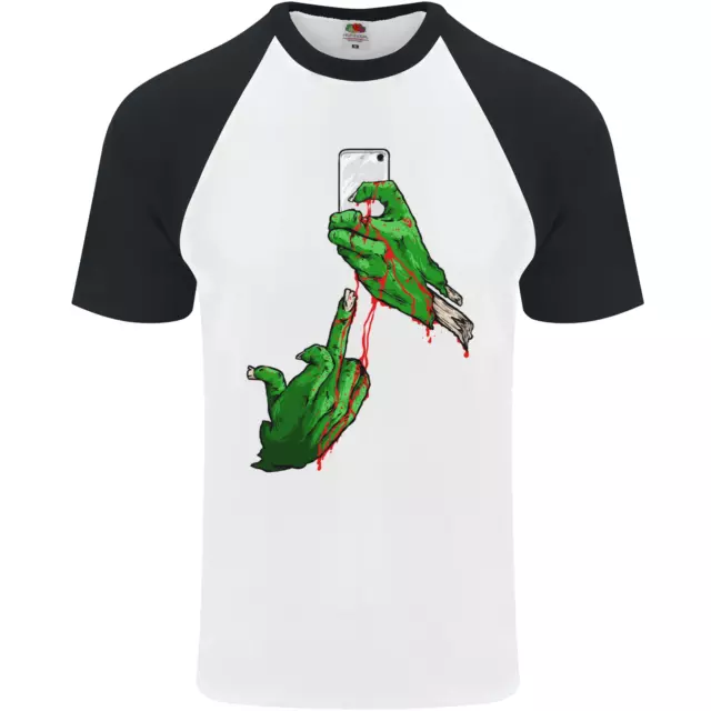 Zombie Selfie Divertente Halloween Uomo S/S Baseball T-Shirt