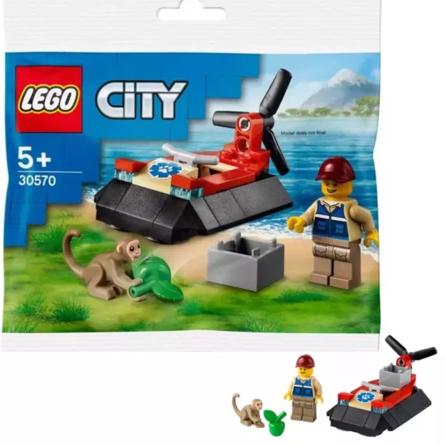 Lego City 30570 L'aéroglisseur de Sauvetage des Animaux Jeux Construction Noël
