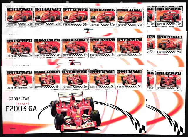 Gibraltar 1105-1110 postfrisch Kleinbogensatz / Ferrari #JH621